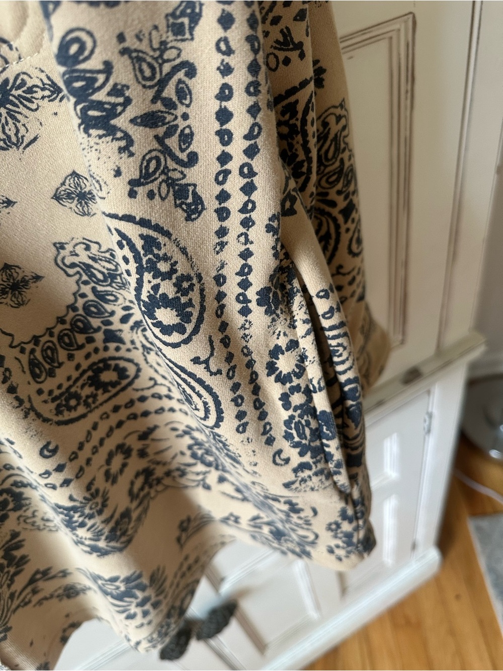 Blue B Beige and Black Bandana Print Button-Up Jacket - Picture 4 of 7